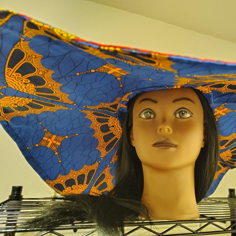 Ankara Blue and Orange Oversize with Earrings